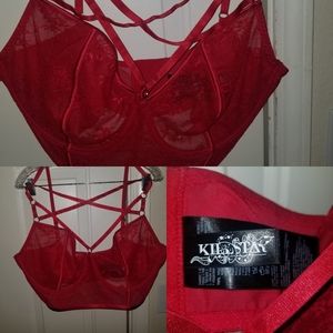 Killstar 3XL Red Lace Pentagram Harness 4 Latch Clasp